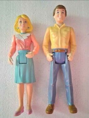 Vintage 90s Mom And Dad Father Loving Family Playskool Dollhouse Figures